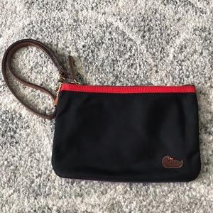 Dooney & Bourke black/purple nylon wristlet